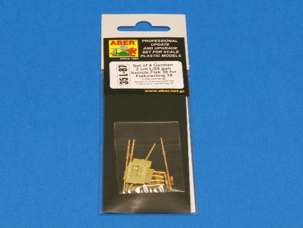 Aber 35L-087 Set of 4 German 2cm L/65 gun barrel for Flakvierling 38 1/35 – imagen 3