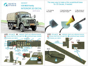 Intérieur imprimé en 3D et coloré sur papier décalcomanie Quinta Studio QD35037 pour la famille M35 (AFV club) à l&amp;#39;échelle 1/35 – image 6