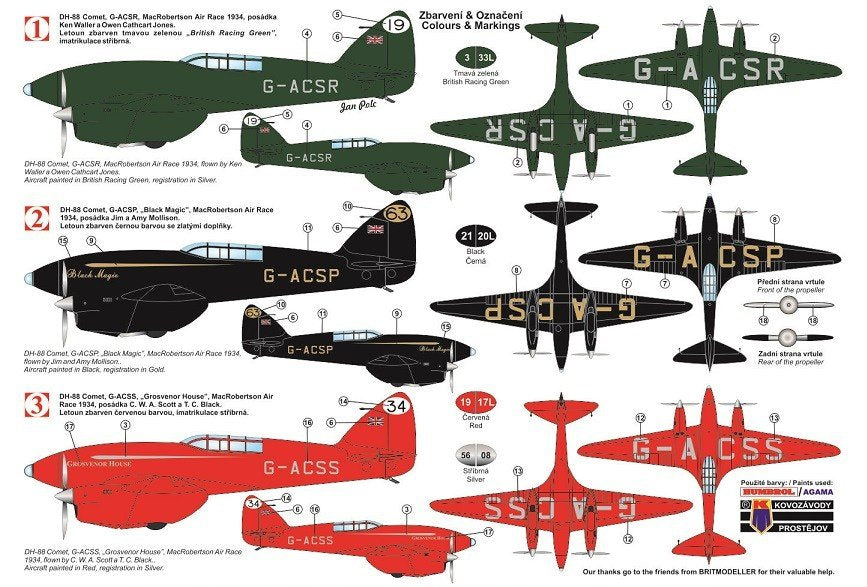 Kozavody Prostejov KPM0099 DH-88 Comet Mac Robertson Air Race 1/72 – immagine 2