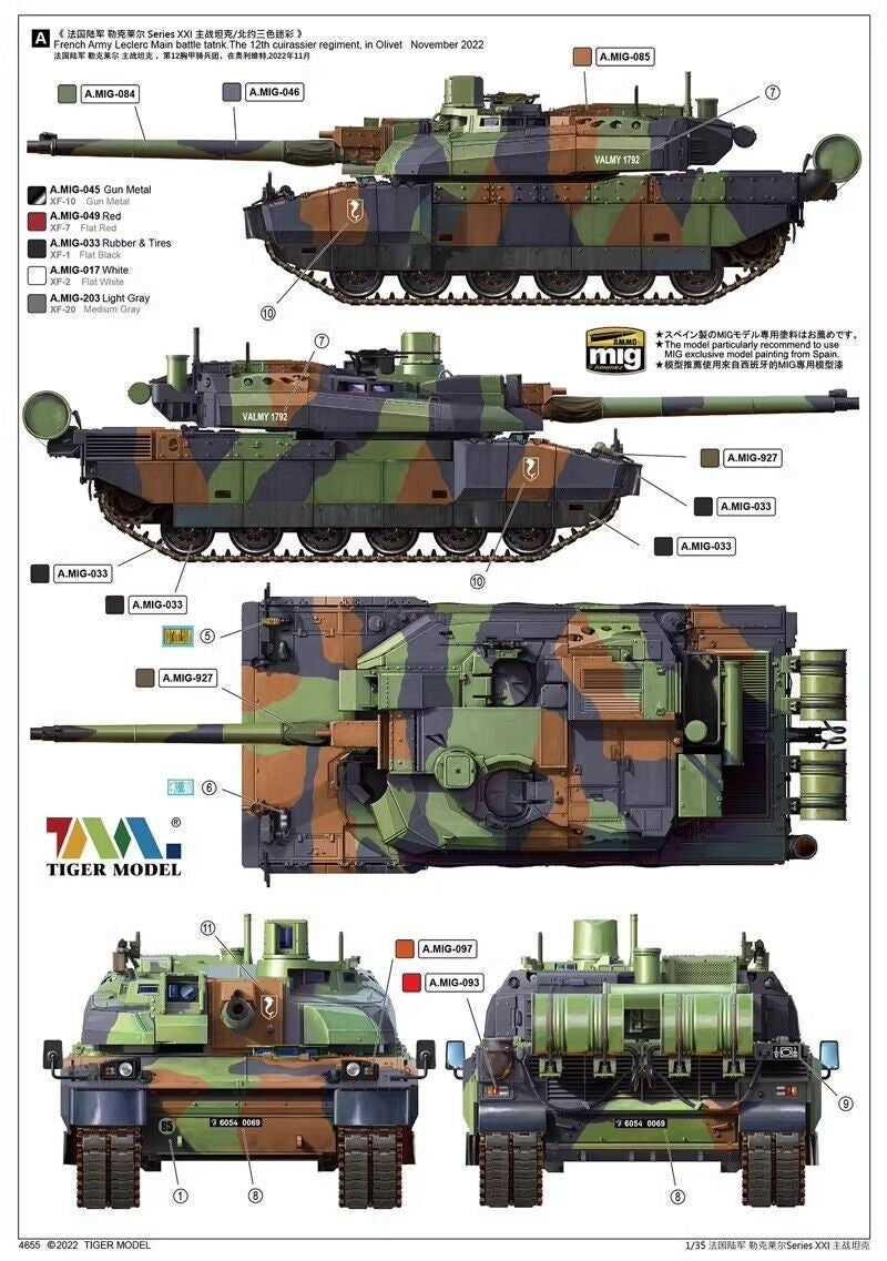 Tiger Model 4655 French Main Battle Tank Leclerc Series XXI MBT 1/35 – immagine 12