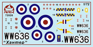 Ark Models 72026 Hawker &amp;quot;Hunter&amp;quot; F.1 British multirole fighter 1/72 – imagen 2
