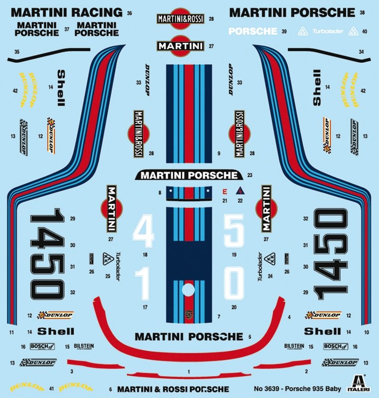 Italeri 3639 Porsche 935 “Baby” (SUPER DECALS SHEET) 1/24 – imagen 2