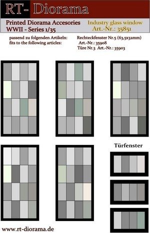 RT-Diorama 35851 Printed Accessories: Industry-glass windows 1/35