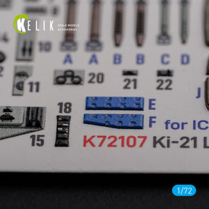 KELIK K72107 KI-21 interior 3D decals for ICM kit 1/72 – zdjęcie 3