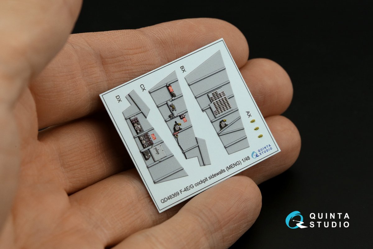 Quinta Studio QD48371 F-4E with DMAS 3D-Printed &amp;amp; coloured Interior on decal paper (Meng) 1/48 – immagine 7