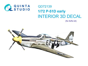 Quinta Studio QD72139 P-51D early 3D-Printed colored Interior on decal paper (Airfix) 1/72