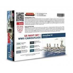 Lifecolor CS24 Acrylic paint set US navy Set 1 6x22ml – immagine 2