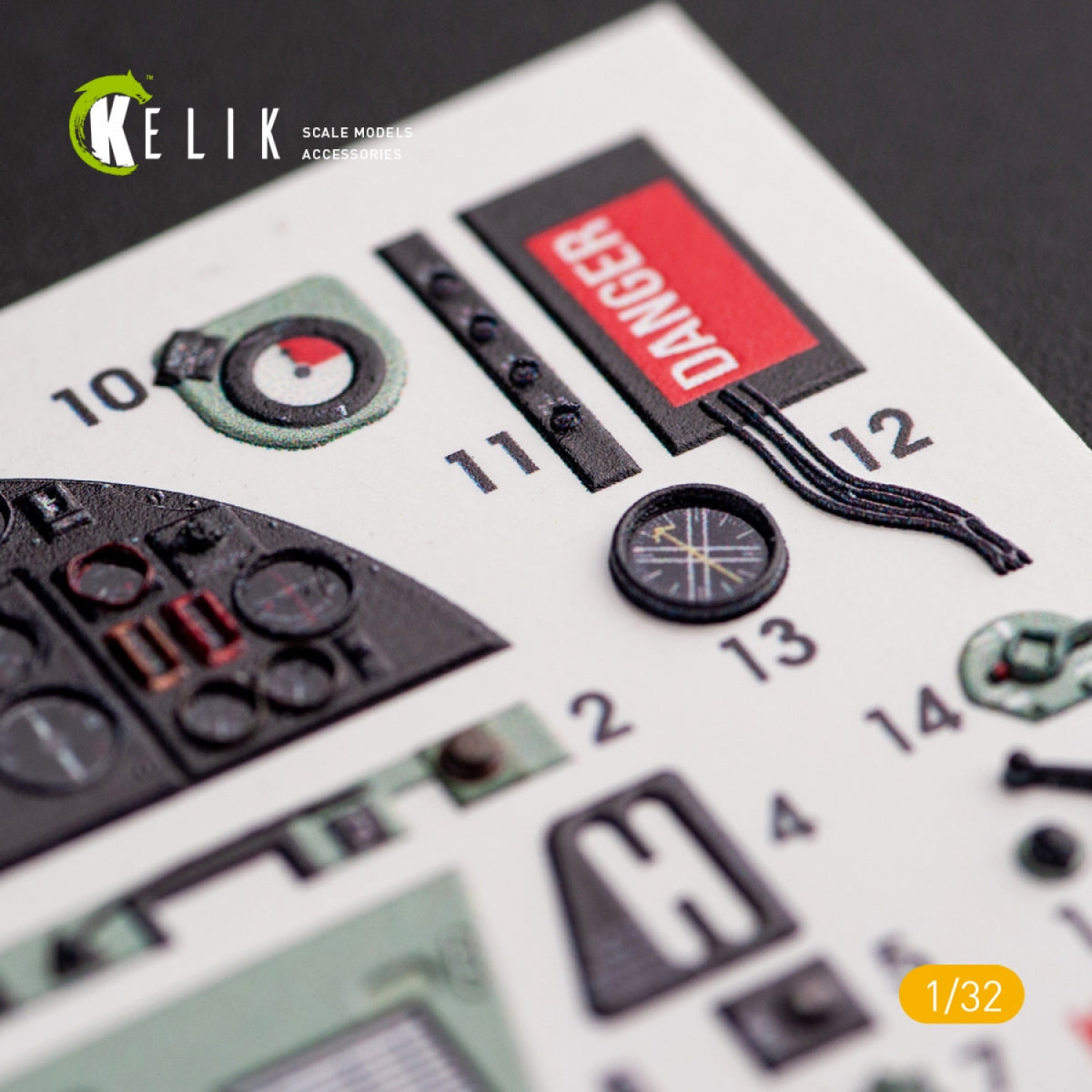 KELIK K32012 HAWKER HURRICANE MK.IIB - INTERIOR 3D DECAL FOR REVELL KIT 1/32 – imagen 2