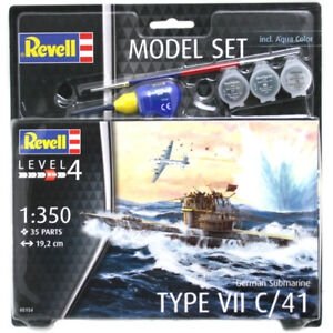 Revell 65154 German Submarine Type VII C/41 Zestaw modelarski z akcesoriami 1/350