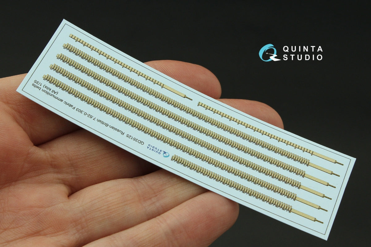 Quinta Studio QD35125 Russian-British 7.62-0.303 Fabric ammunition belts (All kits) 1/35 – immagine 4