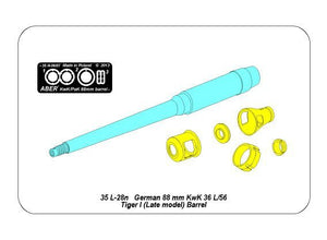 Aber 35L-028n 88mm KwK36/L56 barrel for German Tank Tiger I, Ausf. E - with late muzzle brake 1/35 – zdjęcie 5