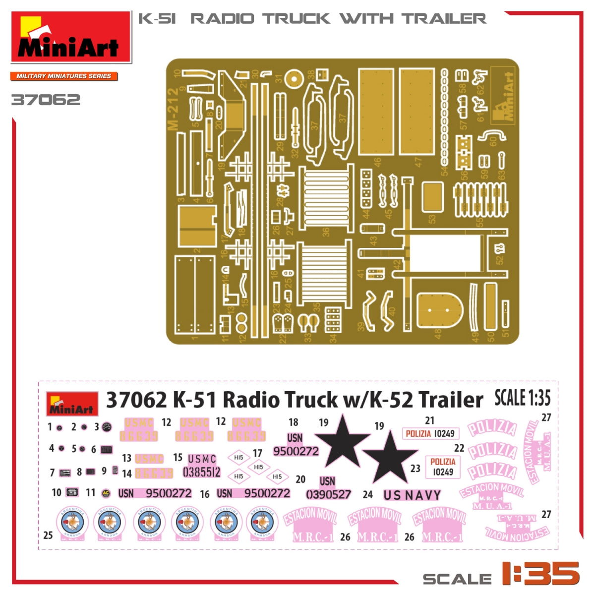 Miniart 37062 K-51 RADIO TRUCK WITH TRAILER 1/35 – imagen 2