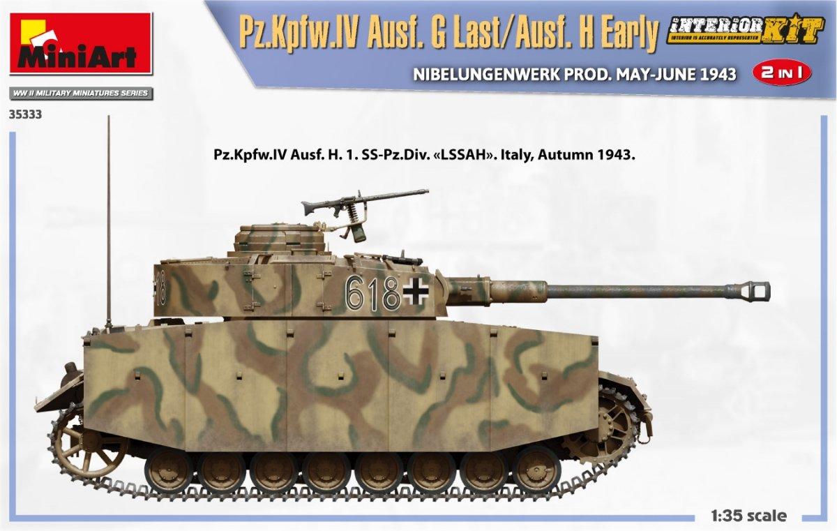 MiniArt 35333 Pz.Kpfw.IV Ausf. G Last/Ausf. H Early. NIBELUNGENWERK PROD. MAY-JUNE 1943. 2 IN 1 INTERIOR KIT 1/35 – zdjęcie 17