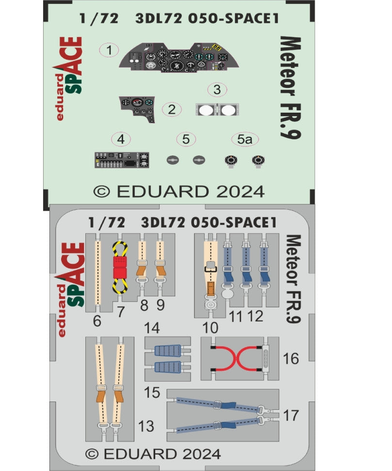 Eduard 3DL72050 Meteor FR.9 SPACE AIRFIX 1/72