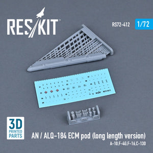 RESKIT RS72-0412 AN / ALQ-184 ECM POD (LONG LENGTH VERSION) (3D PRINTED) 1/72 – imagen 2