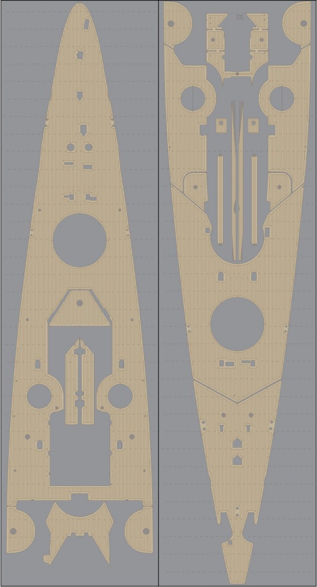Pontos 35012WD1 DKM Scharnhorst Wooden Deck set Type 1 1/350