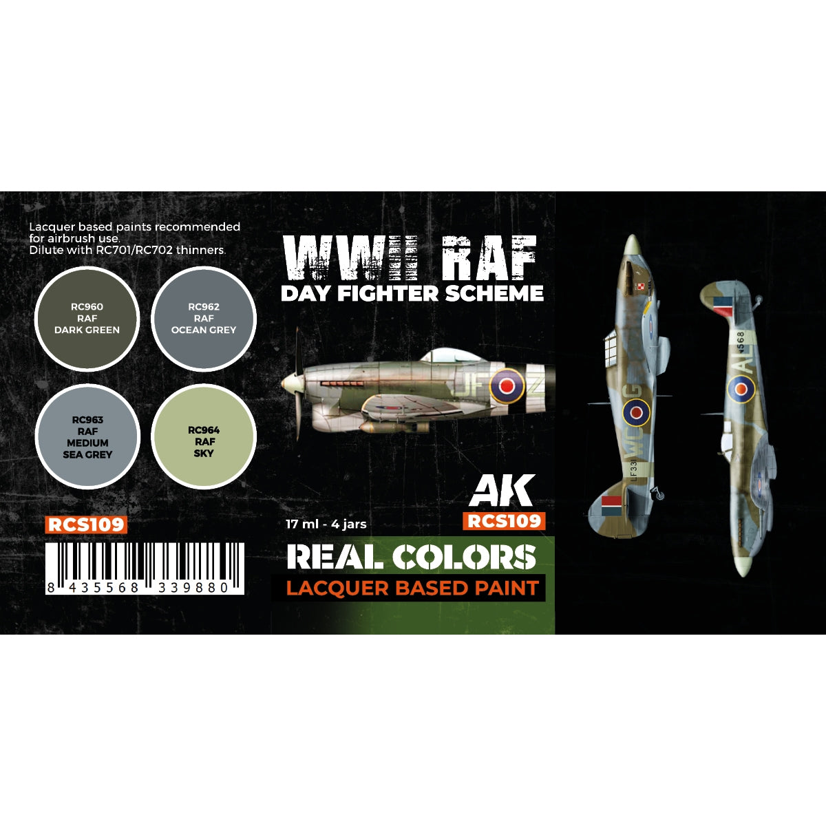 AK Interactive RCS109 WWII RAF Day Fighter Scheme 4x17ml – image 2