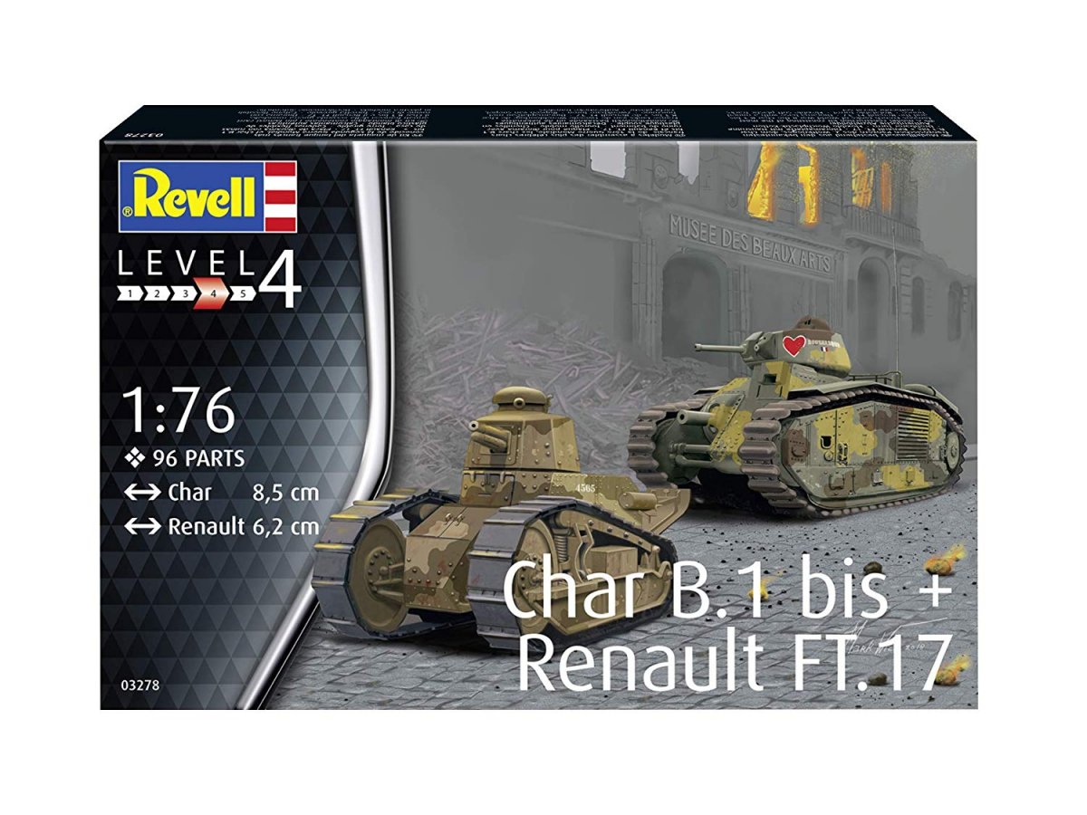 Revell 03278 Char. B.1 bis - Renault FT.17 1/76 – imagen 3