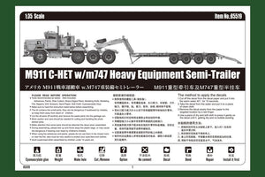 Hobby Boss 85519 M911 C-HET w/m747 Heavy Equipment Semi-Trailer 1/35 – imagen 4