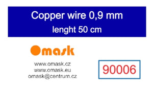 Fil de cuivre Omask 90006, diamètre 0,9 mm, longueur 50 cm