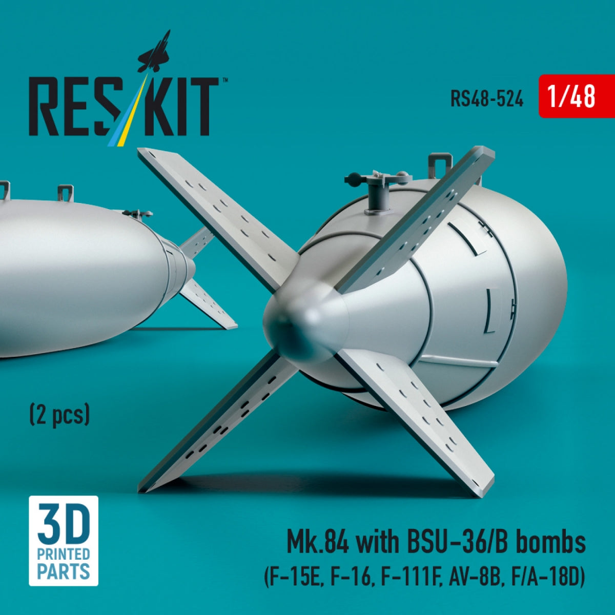 RESKIT RS48-0524 Mk.84 with BSU-36/B bombs (2 pcs) 3D Printed) 1/48 – imagen 3
