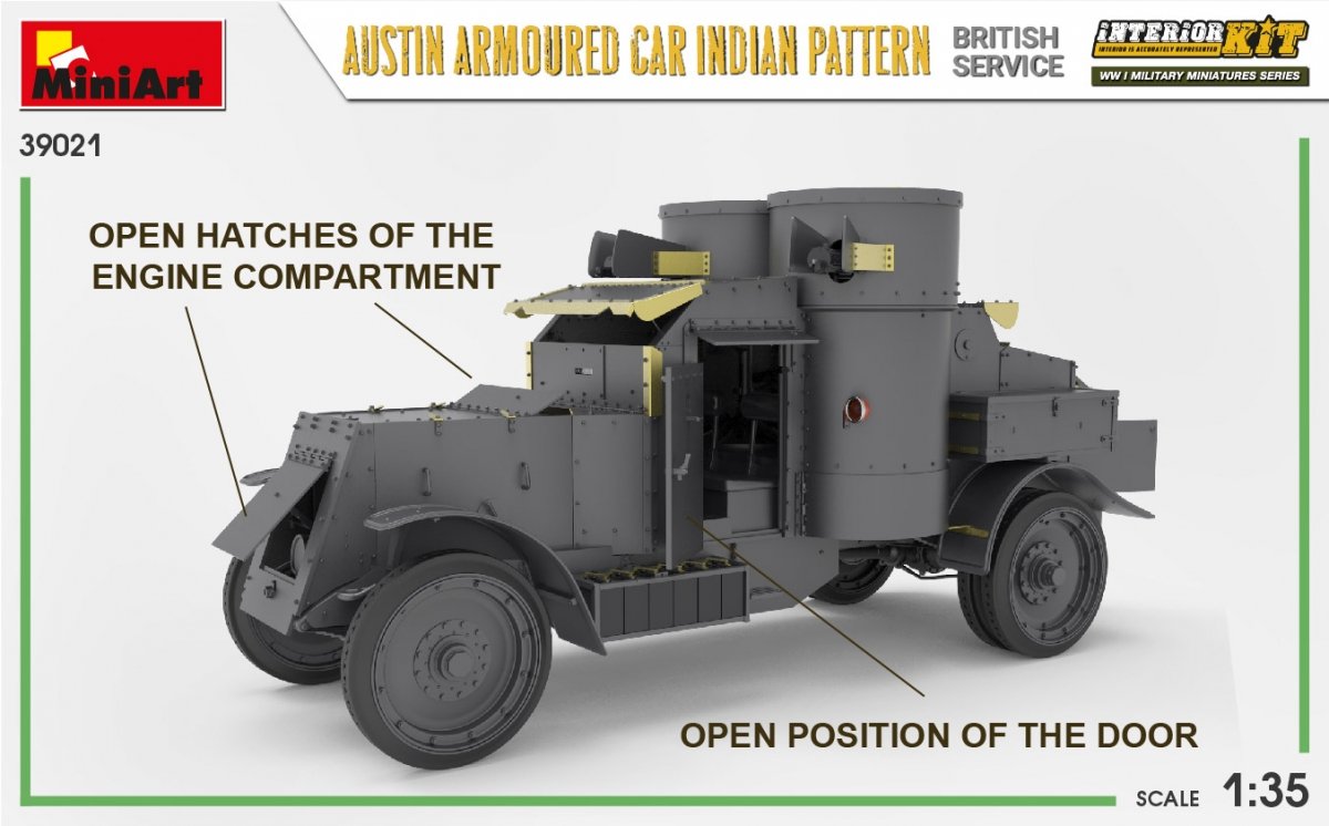 Miniart 39021 Voiture blindée Austin, modèle indien. Service britannique. Maquette intérieure 1/35 – image 6