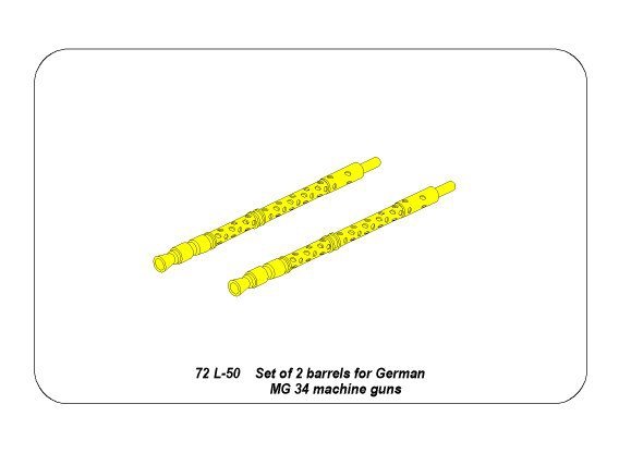 Aber 72L-50 Set of 2 barrels for German machine guns MG34 1/72 – Bild 4