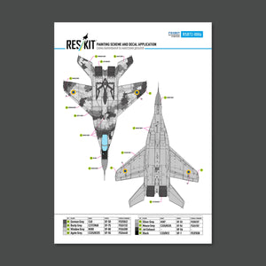 RESKIT RSB72-0006 MiG-29 Fulcrum 9-13 (White 57) Digital (Pixel) Ukrainian Air Forces for GWH kit (Main Decals with Stencils &amp; Masks for painting)1/72