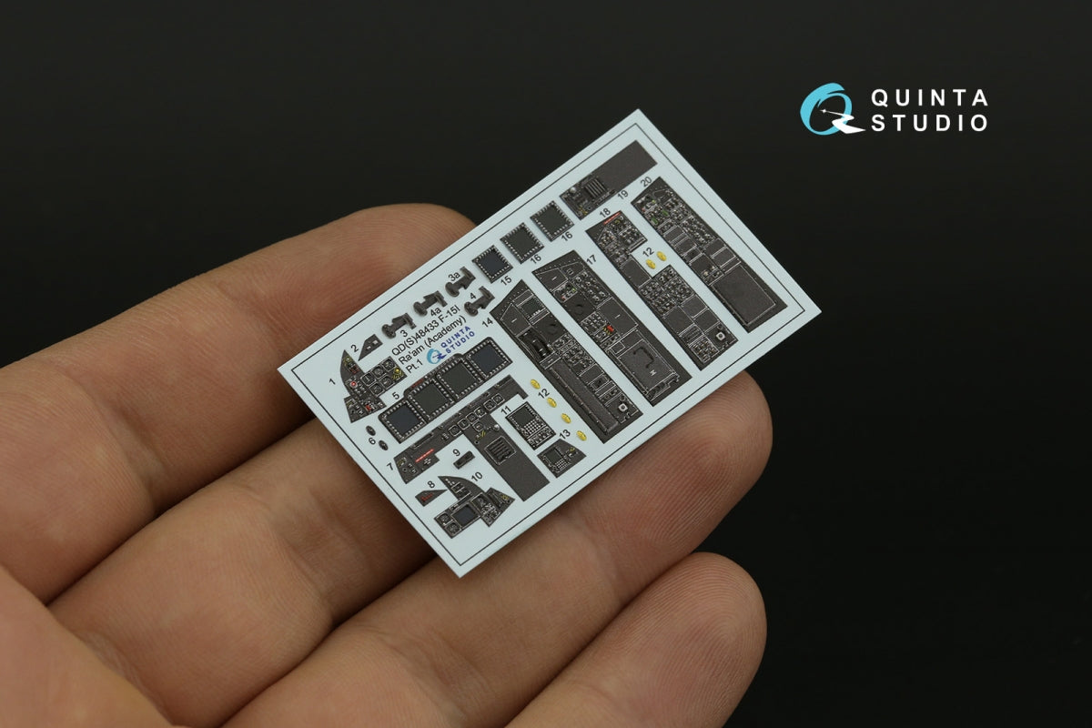 Quinta Studio QDS-48433 F-15I 3D-Printed &amp;amp; coloured Interior on decal paper (Academy) (Small version) 1/48 – Bild 6