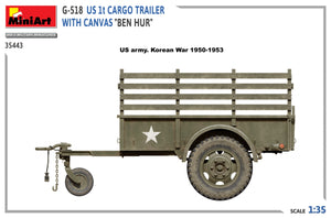 MiniArt 35443 G-518 US 1t CARGO TRAILER WITH CANVAS BEN HUR 1/35 – imagen 7