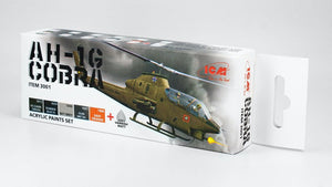 ICM 3001 Acrilyc paint set for ICM Bell AH-1G Cobra US Attack Helicopter 6x12ml – imagen 2
