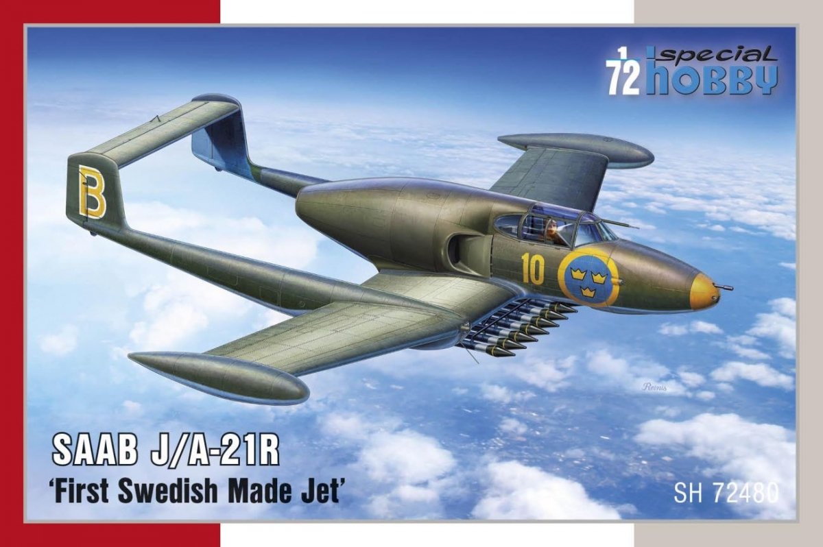 Special Hobby 72480 SAAB J/A-21R « Premier jet de fabrication suédoise » 1/72
