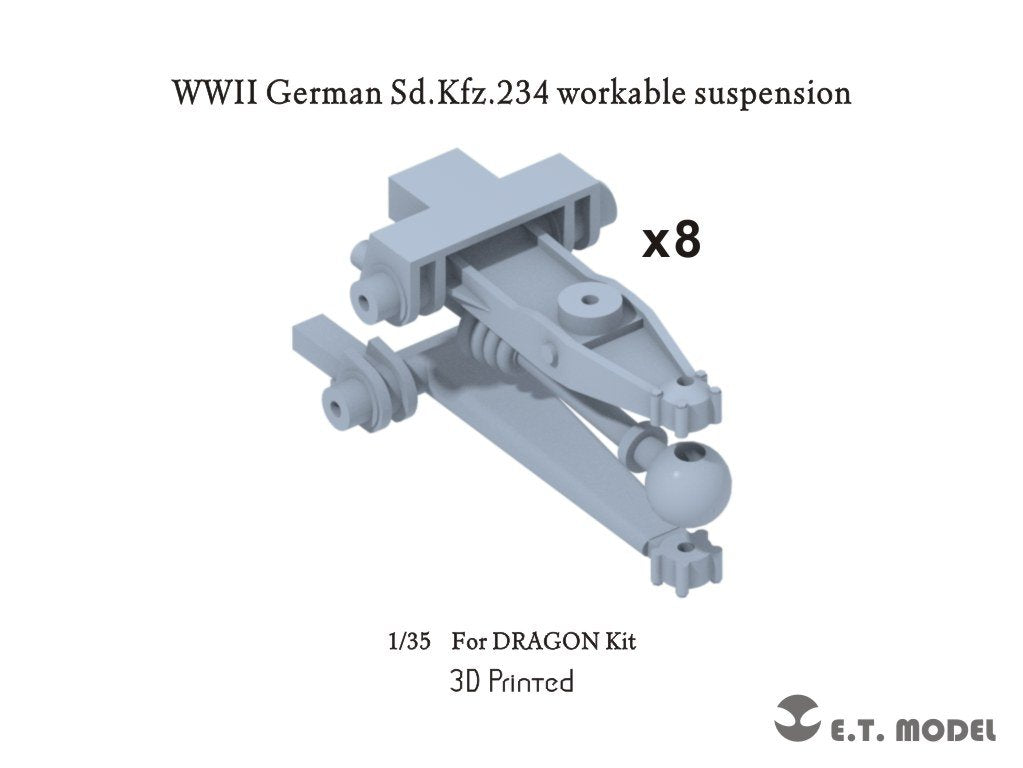 ET Model P35-111 WWII German Sd.Kfz.234 workable suspension ( 3D Printed ) For DRAGON Kit 1/35 – image 2