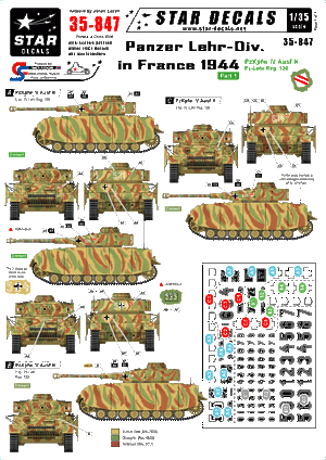 Star Decals 35-847 Panzer Lehr-Division in France 1944 1/35