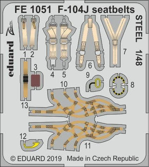 Ceintures de sécurité Eduard FE1051 F-104J, maquette en acier au 1/48, modèle Kinetic
