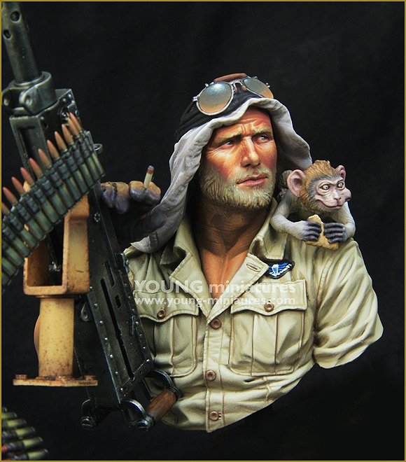 Young Miniatures YM1867 Artilleur de Jeep SAS britannique, Afrique du Nord 1941, échelle 1/10
