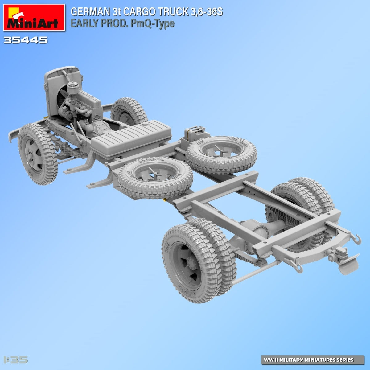 Miniart 35445 GERMAN 3t CARGO TRUCK 3,6-36S EARLY PROD. PmQ-Type 1/35 – imagen 14