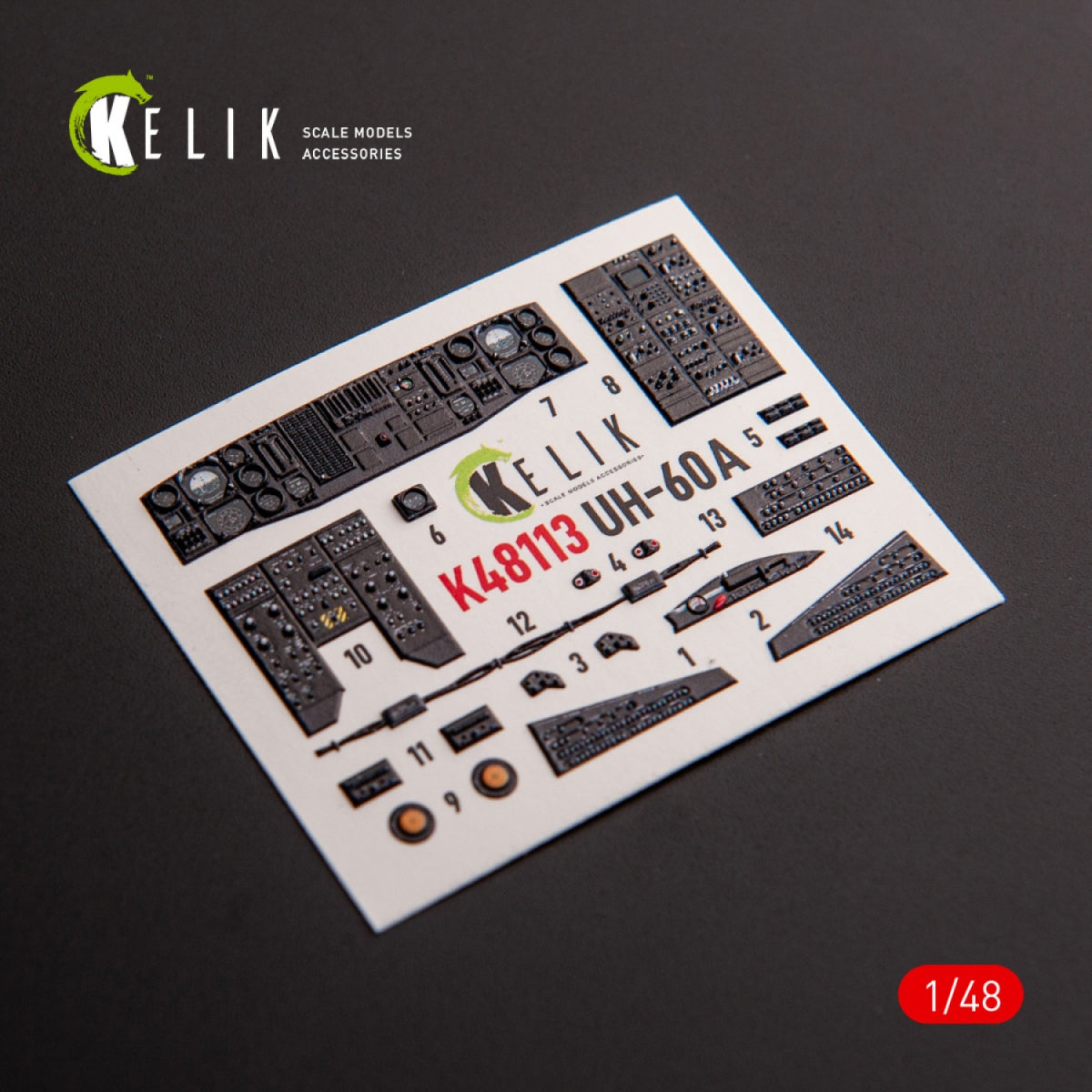 KELIK K48113 UH-60A Black Hawk - Type 1 interior 3D decals for ICM kit 1/48 – imagen 3