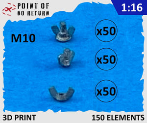 Point of no Return 1623003 Nakrętki motylkowe M10 / M10 wing nuts 1/16