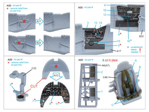 Quinta Studio QD72154 Typhoon Mk.1B Late 3D-Printed coloured Interior on decal paper (Airfix) 1/72 – imagen 2