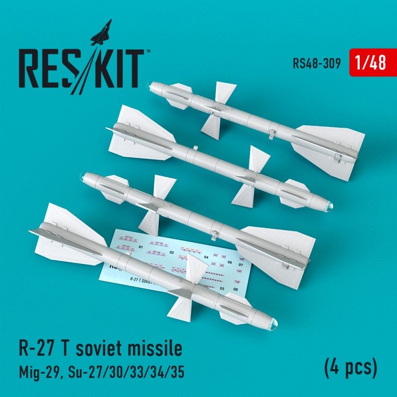 RESKIT RS48-0309 R-27 T soviet missile (4 pcs) 1/48