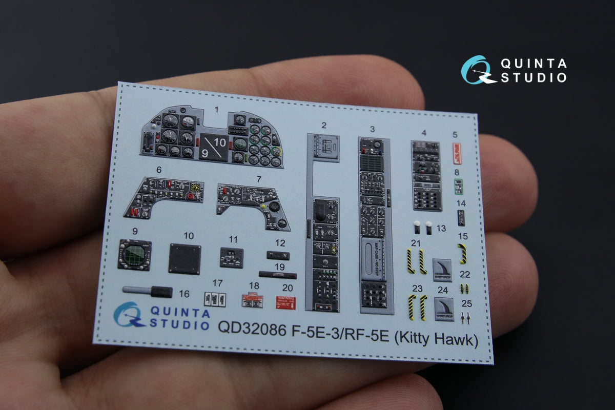 Quinta Studio QD32086 F-5E-3/RF-5E 3D-Printed coloured Interior on decal paper (for KittyHawk kit) 1/32 – imagen 3