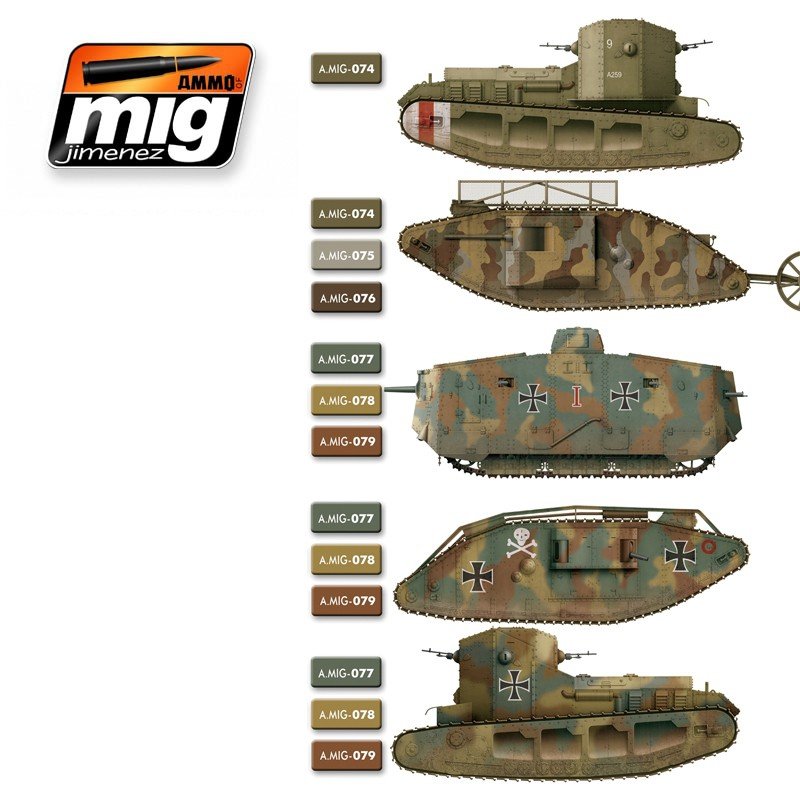 AMMO Mig 7111 WW I British and German Colors 6x17ml – imagen 2