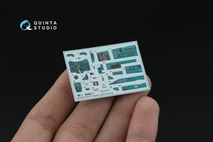 Quinta Studio QD+48552 MiG-21R (green cockpit panels) 3D-Printed &amp;amp; coloured Interior on decal paper (Eduard) (with 3D-printed resin parts) 1/48 – immagine 3