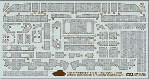 Feuille de revêtement Zimmerit Tamiya 12661 pour Panzer IV (1/48)