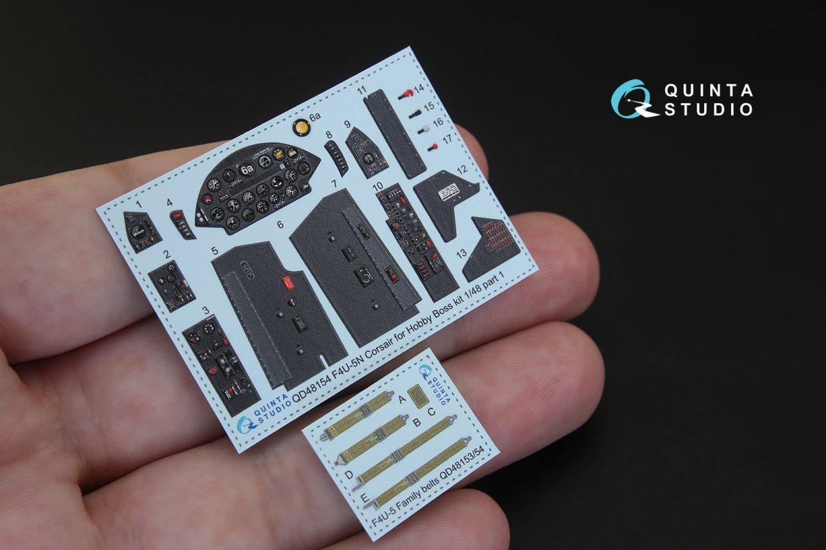 Quinta Studio QD48154 F4U-5N 3D-Printed &amp;amp; coloured Interior on decal paper (for Hobby Boss kit) 1/48 – imagen 2