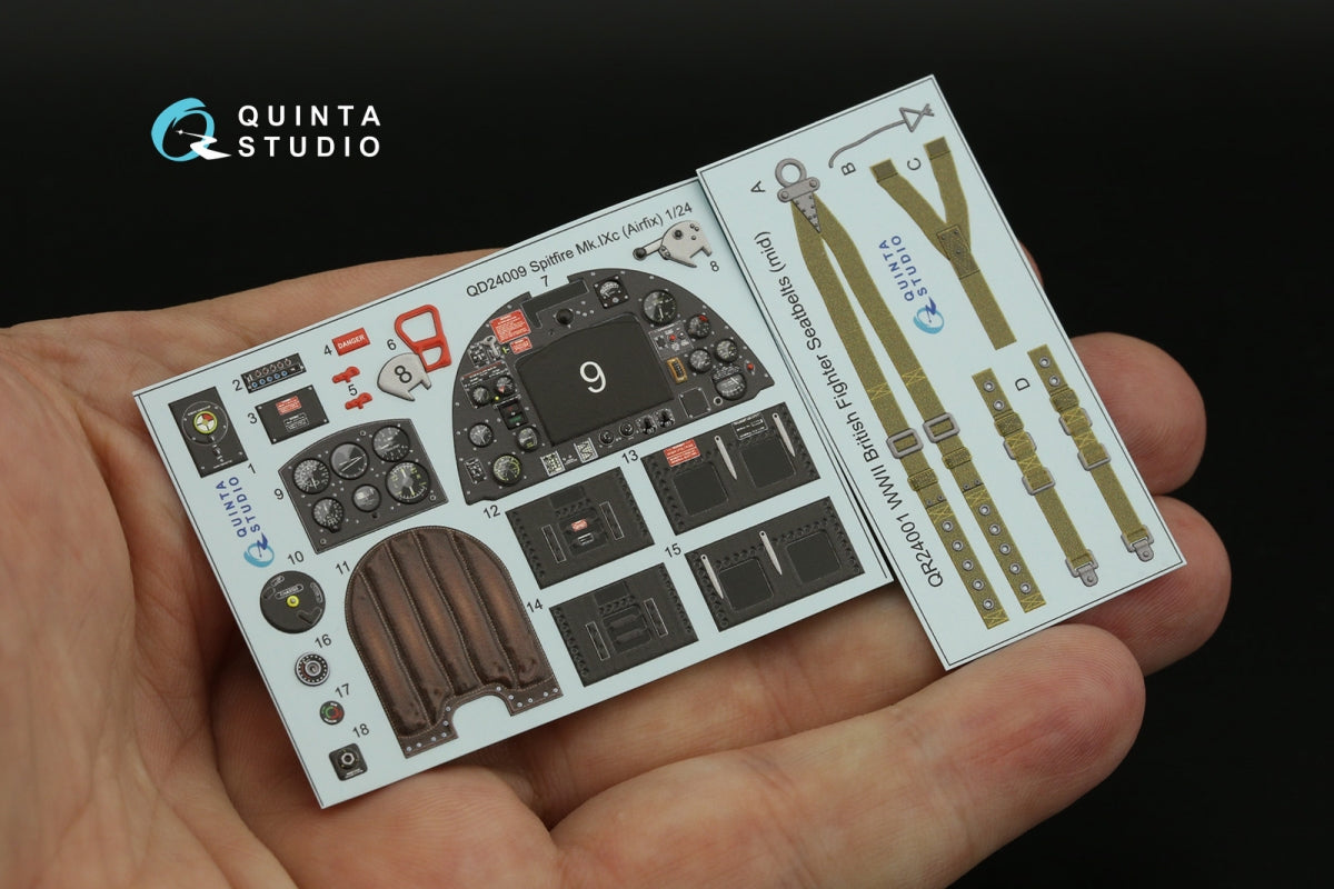 Quinta Studio QD24009 Spitfire Mk.IXc 3D-Printed &amp;amp; colored Interior on decal paper (Airfix) 1/24 – image 9
