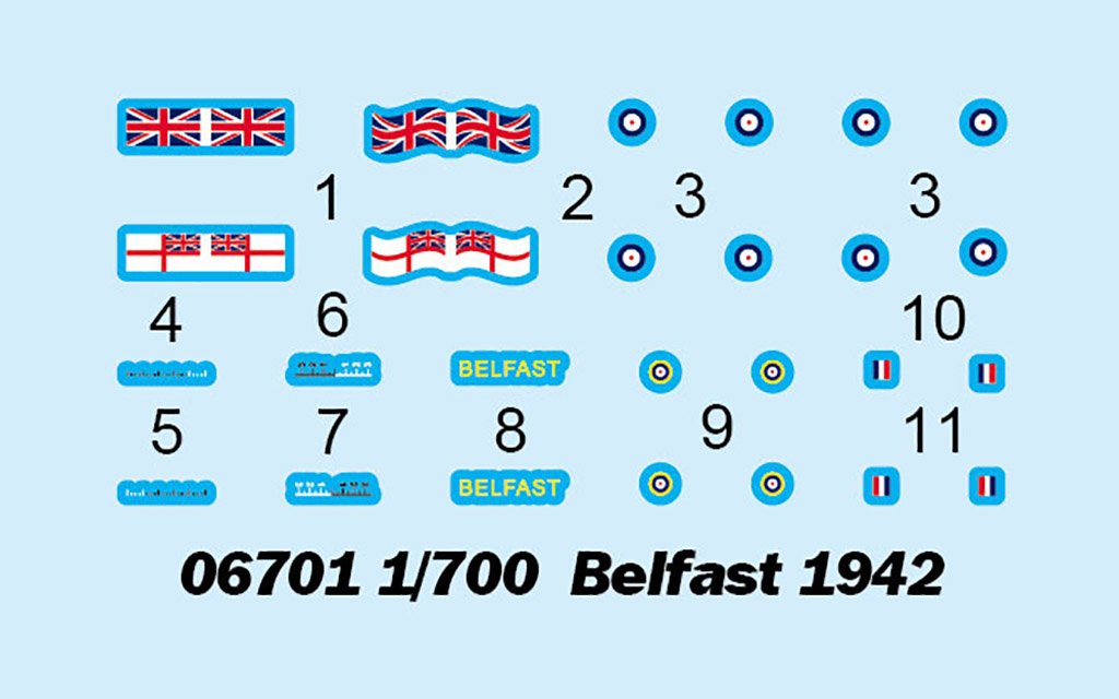 Trumpeter 06701 Royal Navy light cruiser Belfast 1942 1/700 – imagen 3