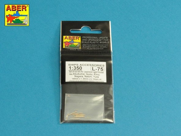 Aber 350L-75 Barrels set for Japnnese Light Cruiser like: Abukama; Isuzu; Kinu; Nagara; Natori; Yura -140mm x 7, 25mm x 4, 13mm x 4 1/350 – imagen 6