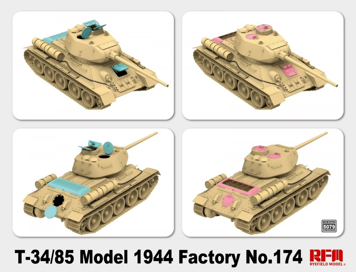 Rye Field Model 5079 T-34/85 Model 1944 Factory No.174 1/35 – imagen 2